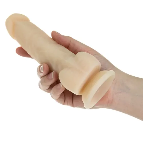 naked addiction rotating & vibrating 18cm vanilla - silikonowy model na Arena.pl