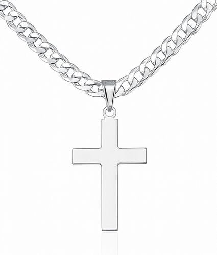 Łańcuszek Srebrny Męski Pancerka z Krzyżykiem 5,00 mm pr 925 Grawer Gratis na Arena.pl