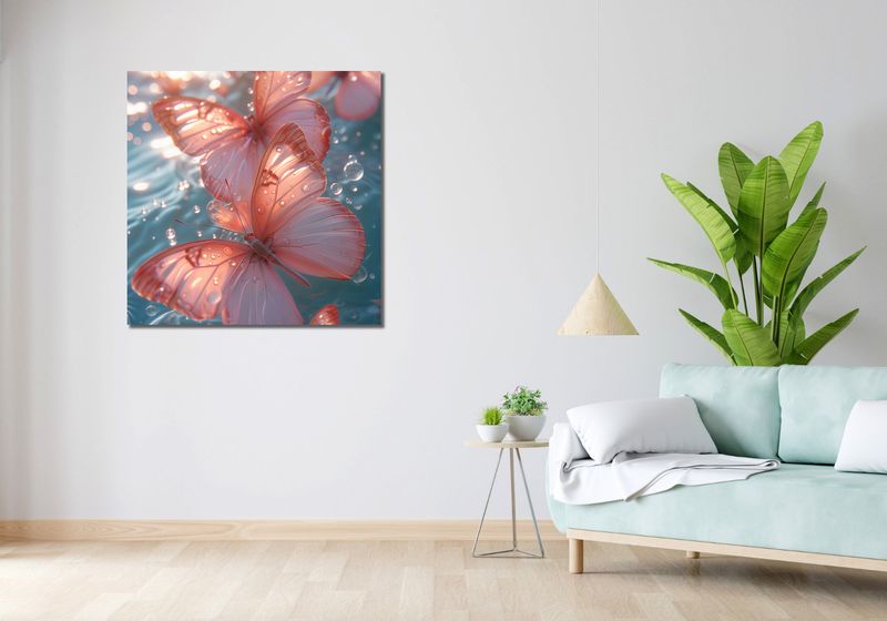 Obraz 90x90cm Świetliste Motyle zdjęcie 2