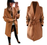 PŁASZCZ DAMSKI WIOSENNY blogger KLASYCZNY przewiązywany paskiem CAMEL