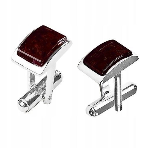 SREBRNE SPINKI mankietowe z BURSZTYNEM srebro 925 prezent na ŚLUB WESELE na Arena.pl