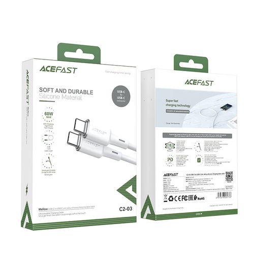 kabel przewód usb-c 60w 20v 3a 1.2m biały na Arena.pl