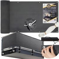 OSŁONA NA BALKON 97% SZARA NA TARAS PŁOT MATA BALKONOWA Z OKUCIAMI