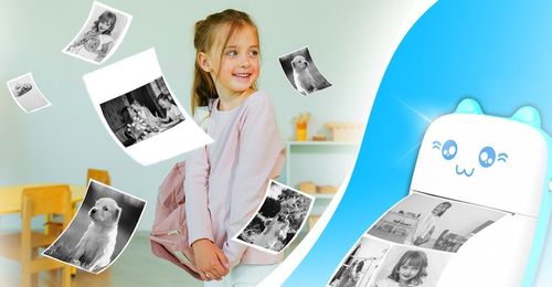 MINI DRUKARKA TERMICZNA DRUKUŚ ORYGINALNY DO ZDJĘĆ PRZENOŚNA KOTEK 11 ROLEK na Arena.pl