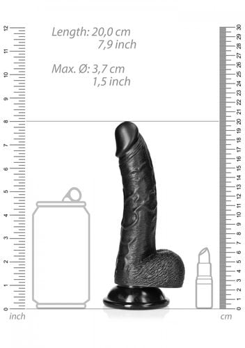 curved realistic dildo  balls  suction cup   7/ 18 cm na Arena.pl