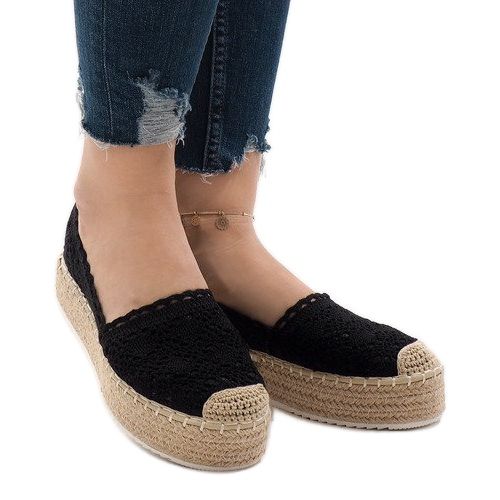 Czarne trampki espadryle na platformie r.39 na Arena.pl