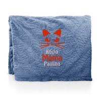 Duży ciepły koc dla wielbicielki kotów 160 x 200 Z HAFTEM IMIĘ