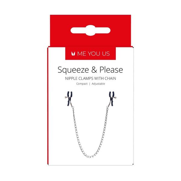 Stymulator- Squeeze N Please Nipple Chain Silver zdjęcie 3
