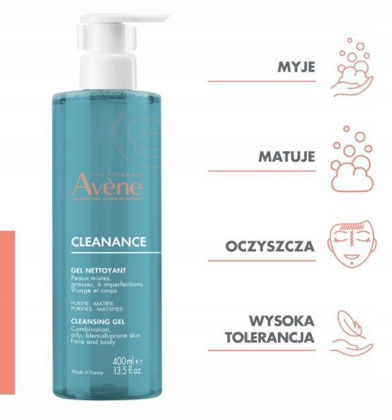 AVENE CLEANANCE Żel oczyszczający 400ml zdjęcie 2