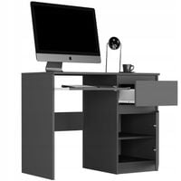 BIURKO 96CM KUMPUTEROWE BIUROWE SZUFLADY STOLIK ANTRACYT