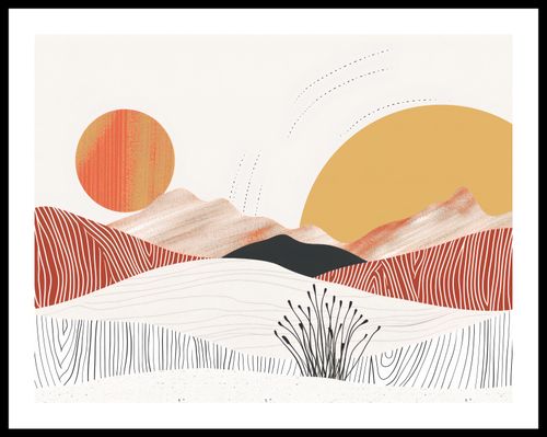 Plakat 65x50cm Roztańczone Słońce na Arena.pl