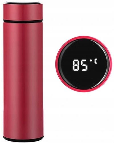 kubek termiczny termos smart led 500ml bordowy na Arena.pl