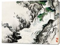 Obraz 90x70cm Waterfall, Kōno Bairei Japoński Vintage do Salonu