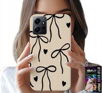 ETUI DO XIAOMI NOTE 12 4G - BEŻOWE KOKARDKI WSTĄŻKA MODNE WZORY