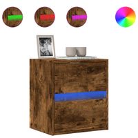 Ścienna szafka TV z LED, przydymiony dąb, 41x31x45 cm