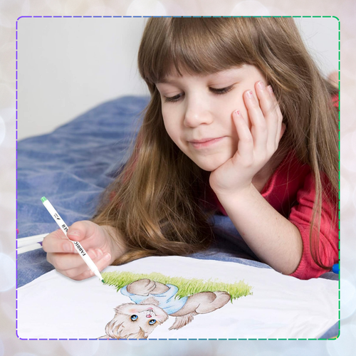 pisaki do tkanin ubrań koszulek markery flamastry mazaki zestaw 6 kolorów na Arena.pl