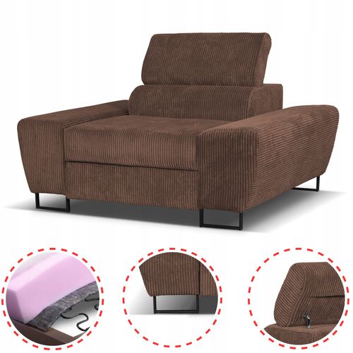 Zestaw mebli wypoczynkowych salonu Savio Sofa 2os fotele brąz Family Meble na Arena.pl