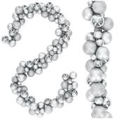 Girlanda świąteczna 160 cm łańcuch z bombek 130 szt. srebrne