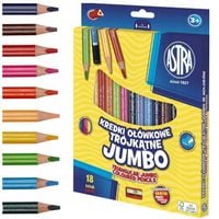 ASTRA KREDKI OŁÓWKOWE TRÓJKĄTNE JUMBO 18 KOL