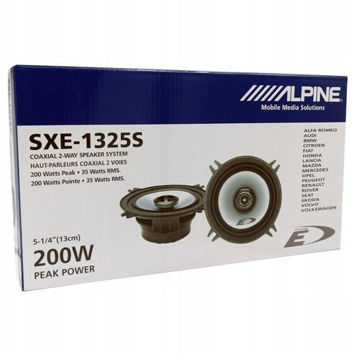 Głośniki samochodowe ALPINE SXE-1325S 13 cm 130 mm 200W dwudrożne na Arena.pl