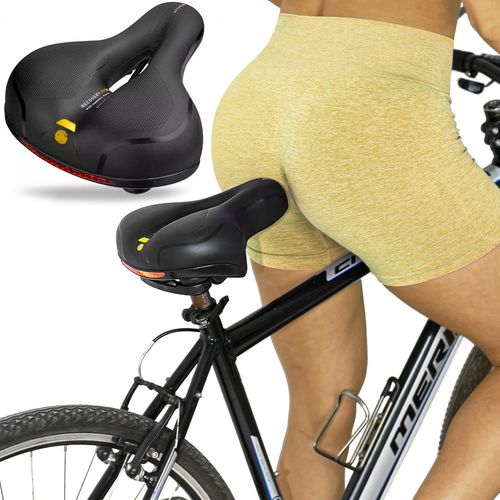 Siodełko Rowerowe Szerokie Amortyzujące Z Odblaskami Rs8 Żółte na Arena.pl