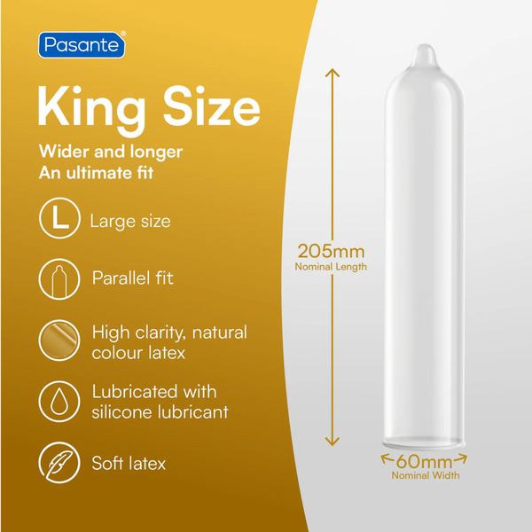 Pasante King Size Condoms 3 Pcs zdjęcie 3