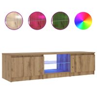 Szafka pod TV z oświetleniem LED, dąb artisan, 140x40x36 cm