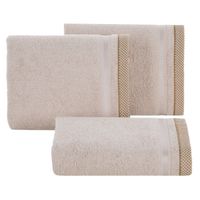 Ręcznik frotte z bordiurą ABBIE 100X150 beżowy