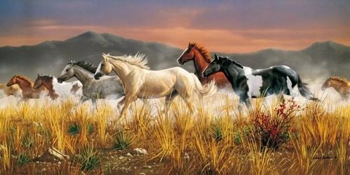 Puzzle 13200 elementów Clementoni HQ Band of thunder Konie w galopie na Arena.pl