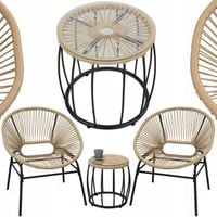 STOLIK OGRODOWY +2x Krzesło Ogrodowe Balkonowe ZESTAW DO OGRODU i NA BALKON