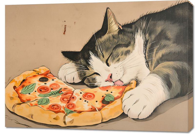 Obraz 100x70cm Pizza Dla Kota zdjęcie 1