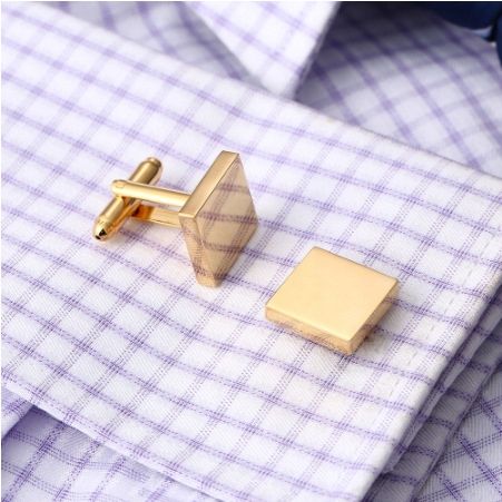 Spinki do mankietów koszuli pozłacane stal szlachetna chirurgiczna 316L na Arena.pl