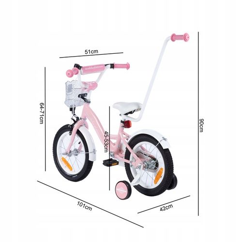 rower rowerek dla dziewczynki TOMABIKE 14 cali model 2025 prowadnik M na Arena.pl