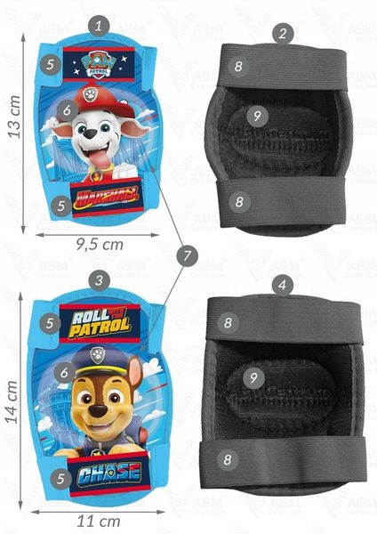 4x ochraniacze kask rowerowy rękawiczki Psi Patrol Marshall Chase Czejs zdjęcie 12