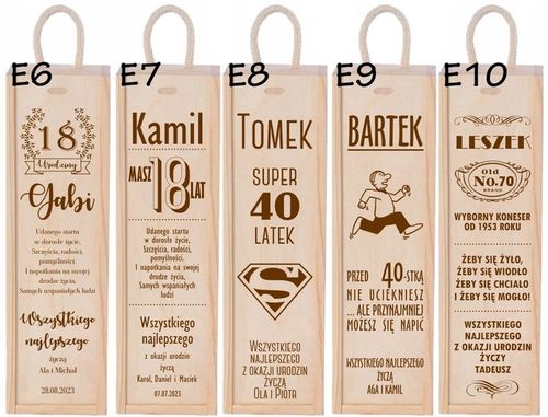 PODZIĘKOWANIA DLA RODZICÓW ŚWIADKÓW CHRZESTNYCH ŚLUB SKRZYNKA NA WINO na Arena.pl