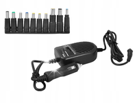 UNIWERSALNA ŁADOWARKA SAMOCHODOWA ZASILACZ DO LAPTOPA 80W 12/24V WTYKI