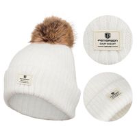 ciepła biała czapka damska z futerkiem - peterson