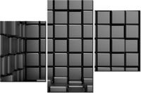 60 90CM OBRAZ 3 ELEM SZARE SZEŚCIANY ŚCIENNY DRUK PŁÓTNO