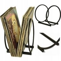Stojak na płyty winylowe organizer na winyle loft metalowy czarny