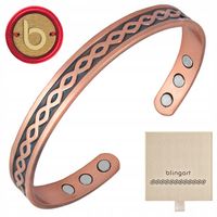 Bransoletka miedziana męska magnetyczna zdrowotna regulowana miedź BLINGART