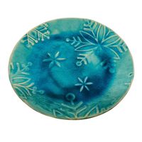 Talerzyk Deserowy Ceramiczny Niebieski 17 cm Ręcznie Robiony
