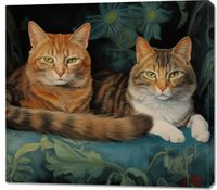 Obraz 100x90cm Koty na Fotelu