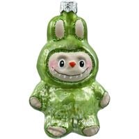 Bombka choinkowa ręcznie malowana - Labubu: zielone