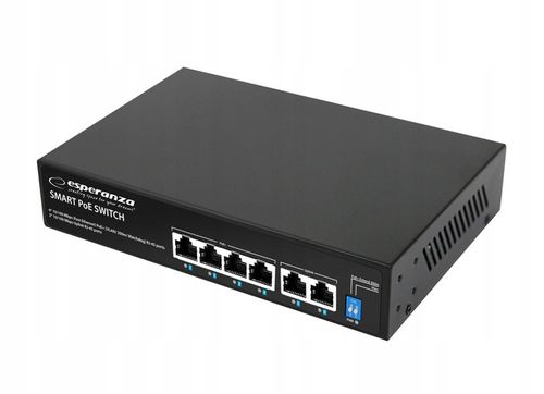 SWITCH PoE 4xPOE 2xUplink RJ45 10/100Mbps 60W EXTEND 300M + DO KAMER na Arena.pl