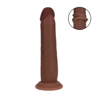 dual density silicone sliding skin 20,5 cm brązowy - model anatomiczny