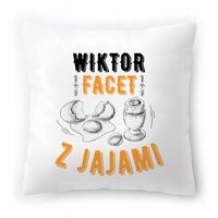 Poduszka Dla Wiktora Na Urodziny Ze Zdjęciem Na Prezent Biała 40X40 Cm