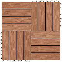 Płytki tarasowe tłoczone, WPC, 11 szt, 30x30cm, 1m², jasny brąz