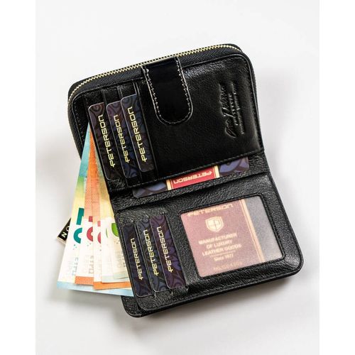 kompaktowy portfel w kolorze czarnym z systemem rfid - peterson na Arena.pl