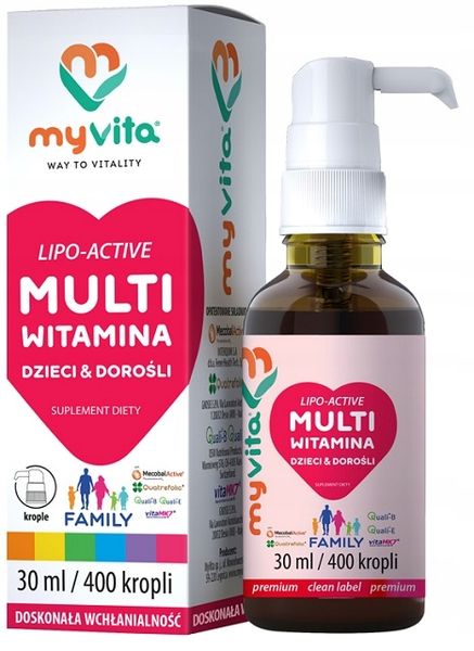 Myvita LipoActive MULTIWITAMINA Family krople 30ml zdjęcie 1