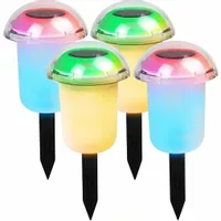 4x LAMPA SOLARNA LED WBIJANA GRZYBEK RGB LAMPKA OGRODOWA CZUJNIK SZPIKULEC